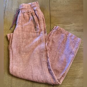 Athleta Pink Drawstring Linen Pants